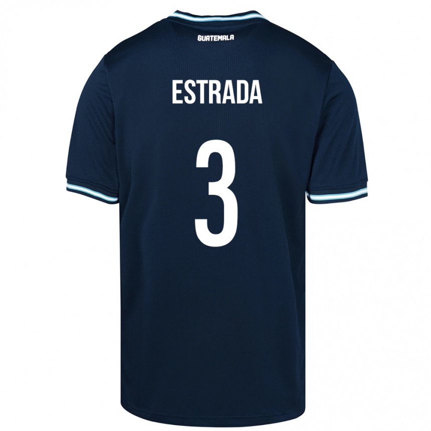 Niño Fútbol Camiseta Guatemala Carlos Estrada #3 Azul 2ª Equipación 24-26