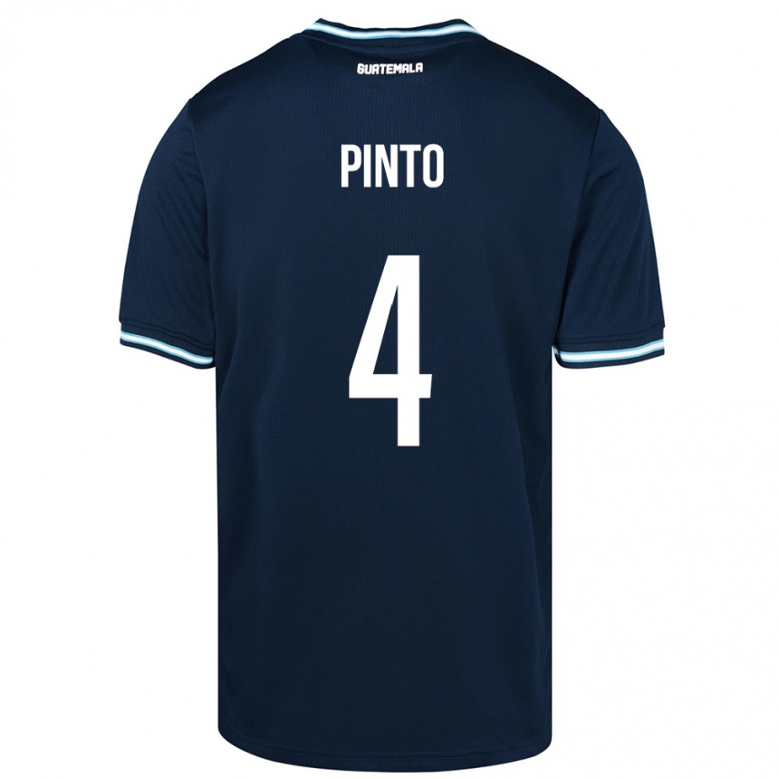 Niño Fútbol Camiseta Guatemala José Carlos Pinto #4 Azul 2ª Equipación 24-26