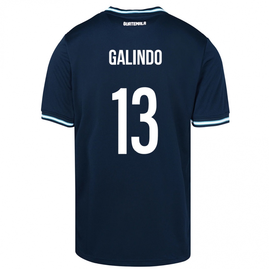 Niño Fútbol Camiseta Guatemala Alejandro Galindo #13 Azul 2ª Equipación 24-26