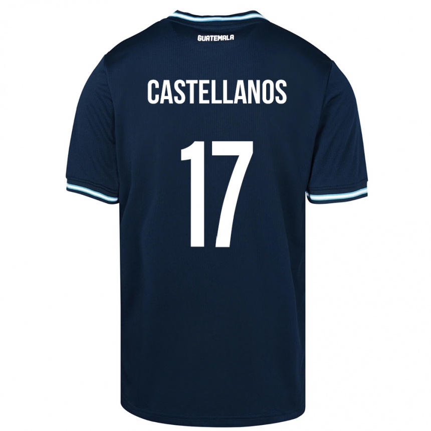 Niño Fútbol Camiseta Guatemala Óscar Castellanos #17 Azul 2ª Equipación 24-26