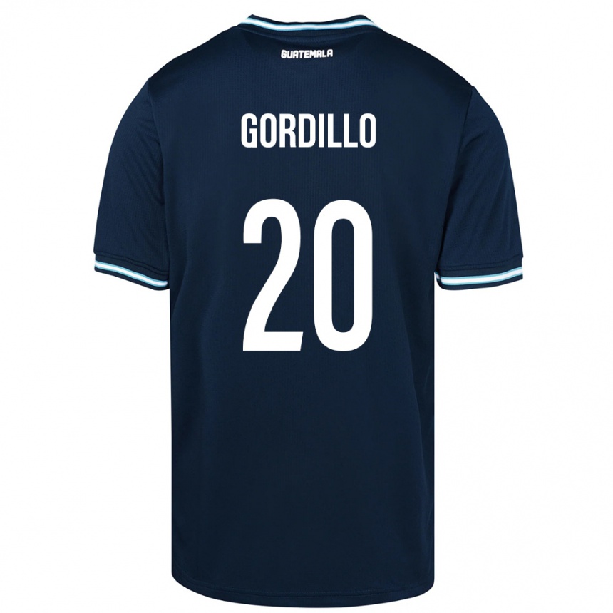 Niño Fútbol Camiseta Guatemala Gerardo Gordillo #20 Azul 2ª Equipación 24-26