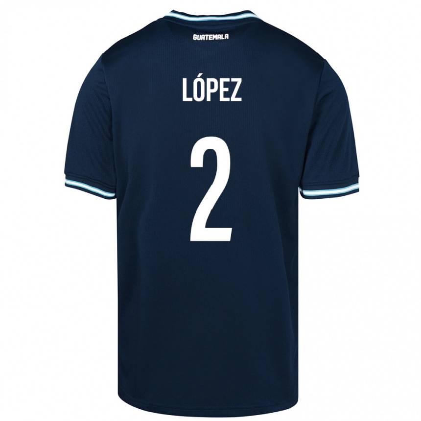 Niño Fútbol Camiseta Guatemala Francisco López #2 Azul 2ª Equipación 24-26