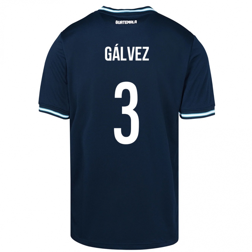 Niño Fútbol Camiseta Guatemala Fredy Gálvez #3 Azul 2ª Equipación 24-26