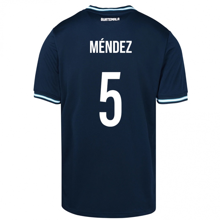 Niño Fútbol Camiseta Guatemala Diego Méndez #5 Azul 2ª Equipación 24-26