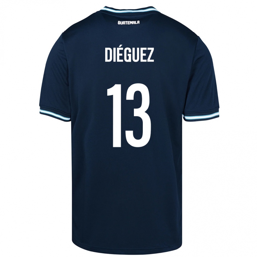 Niño Fútbol Camiseta Guatemala Jonathan Diéguez #13 Azul 2ª Equipación 24-26