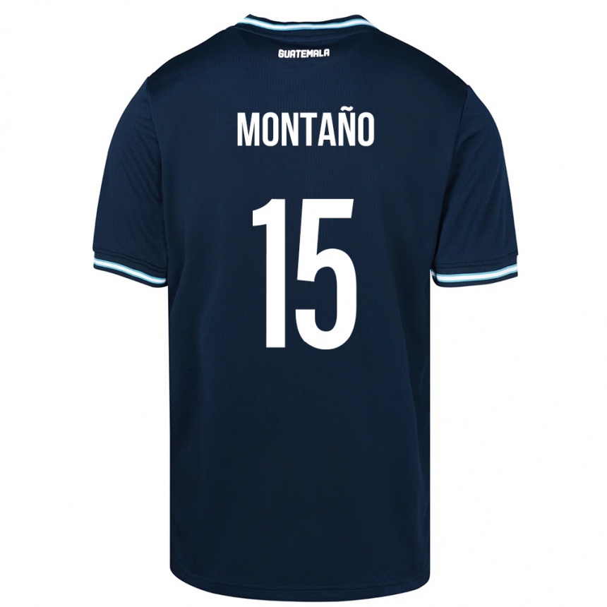 Niño Fútbol Camiseta Guatemala Figo Montaño #15 Azul 2ª Equipación 24-26