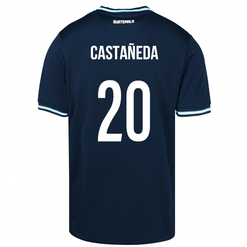 Niño Fútbol Camiseta Guatemala Brayam Castañeda #20 Azul 2ª Equipación 24-26