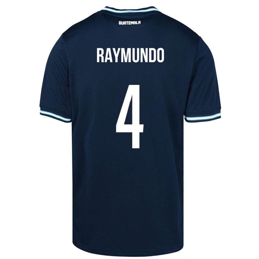 Niño Fútbol Camiseta Guatemala Cristopher Raymundo #4 Azul 2ª Equipación 24-26