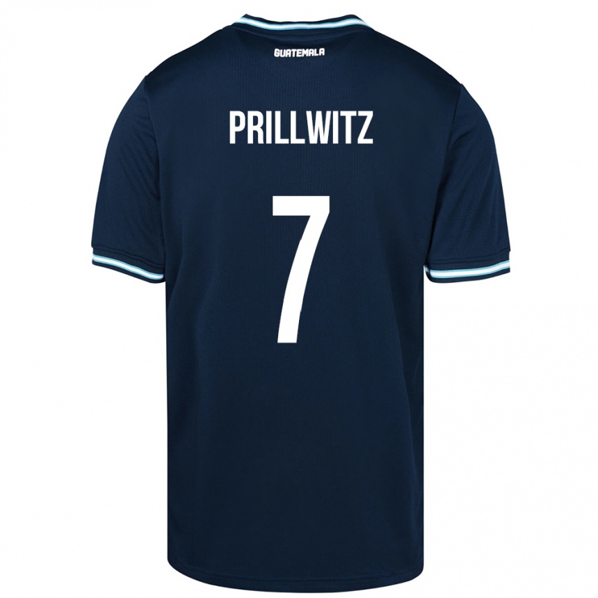 Niño Fútbol Camiseta Guatemala Héctor Prillwitz #7 Azul 2ª Equipación 24-26