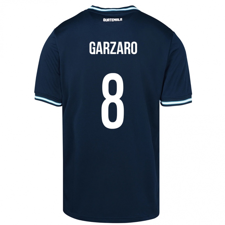 Niño Fútbol Camiseta Guatemala Santiago Garzaro #8 Azul 2ª Equipación 24-26