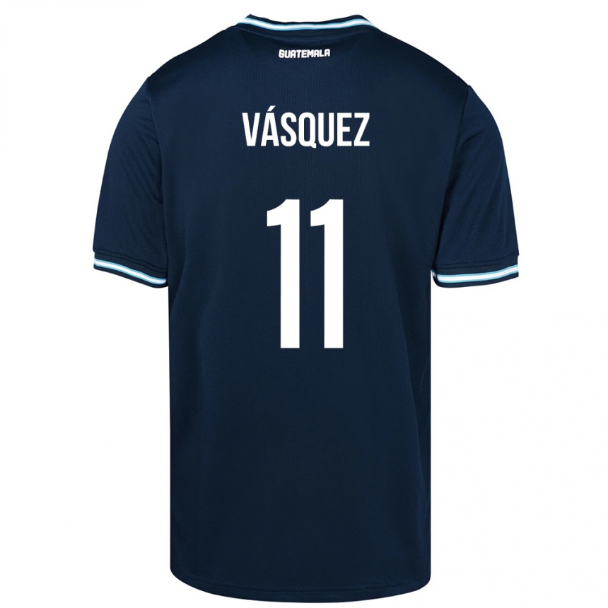 Niño Fútbol Camiseta Guatemala Gabino Vásquez #11 Azul 2ª Equipación 24-26