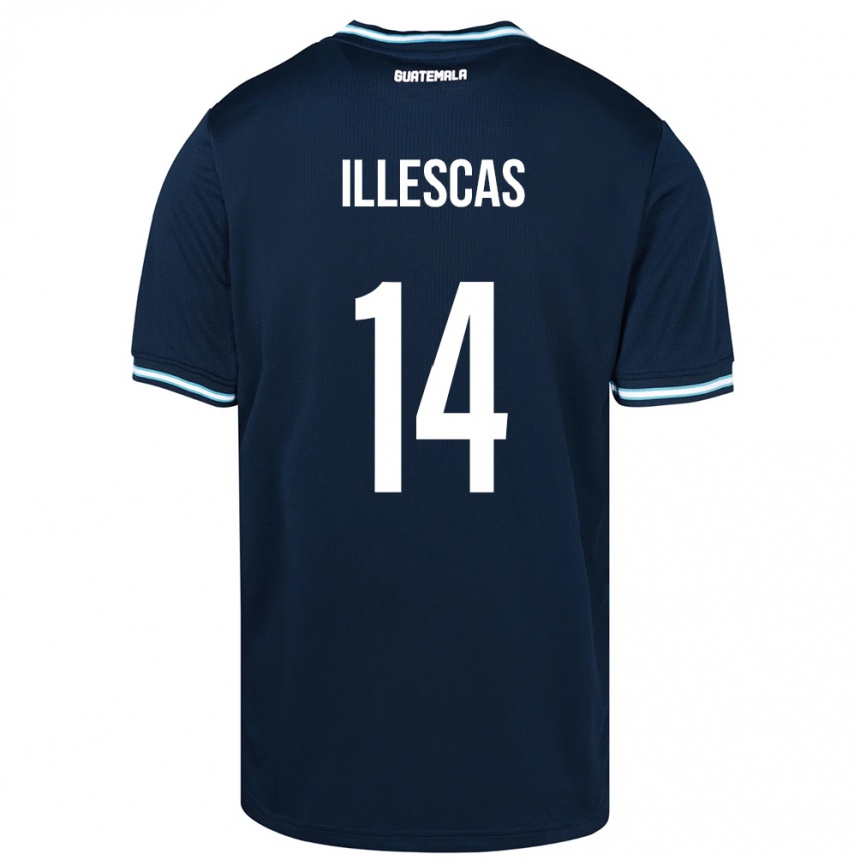 Niño Fútbol Camiseta Guatemala Kevin Illescas #14 Azul 2ª Equipación 24-26