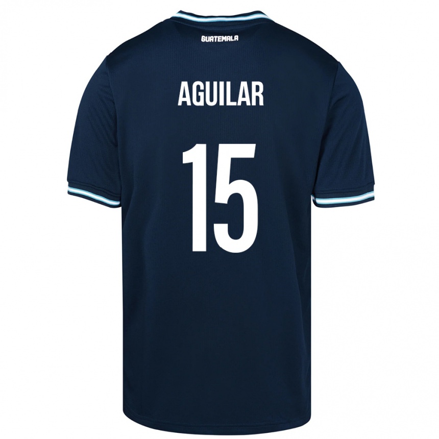 Niño Fútbol Camiseta Guatemala Carlos Aguilar #15 Azul 2ª Equipación 24-26