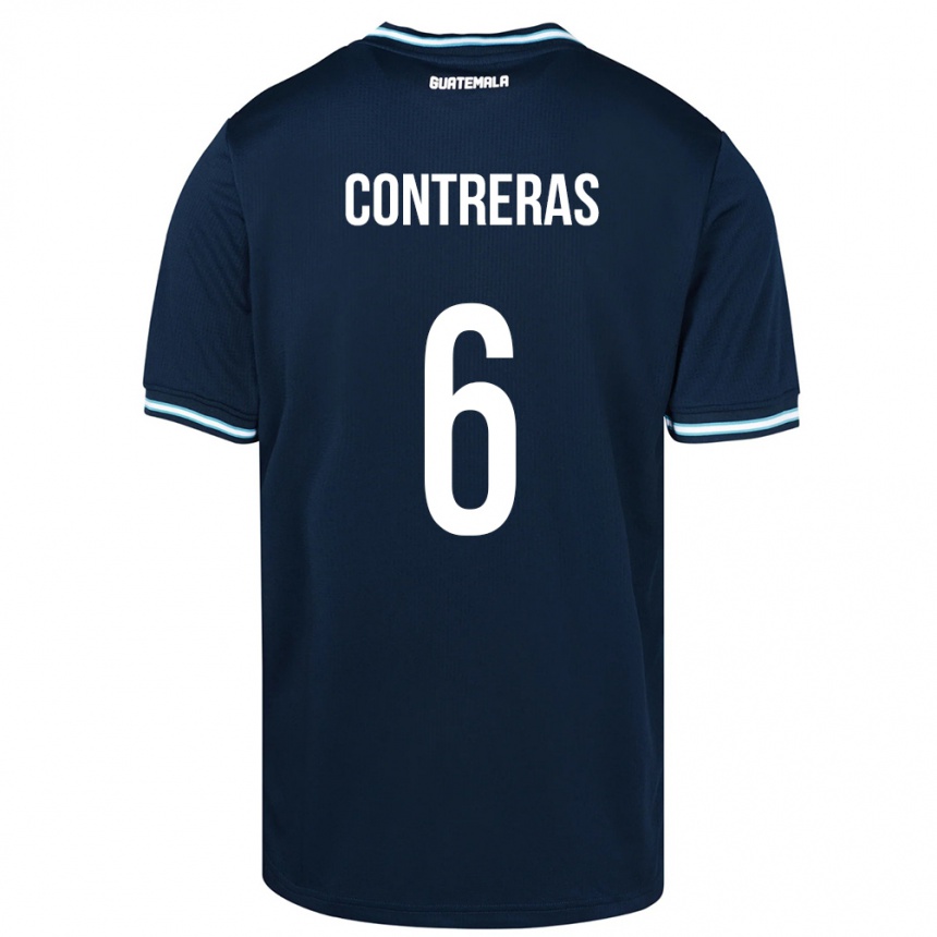 Niño Fútbol Camiseta Guatemala María Contreras #6 Azul 2ª Equipación 24-26