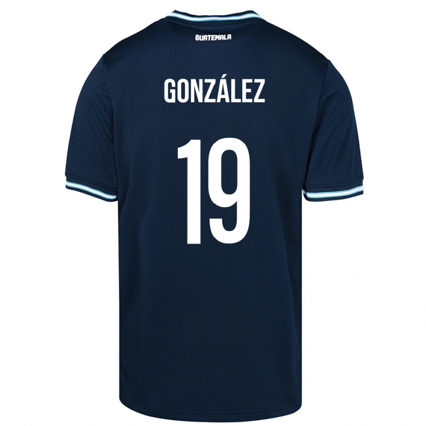 Niño Fútbol Camiseta Guatemala Karen González #19 Azul 2ª Equipación 24-26