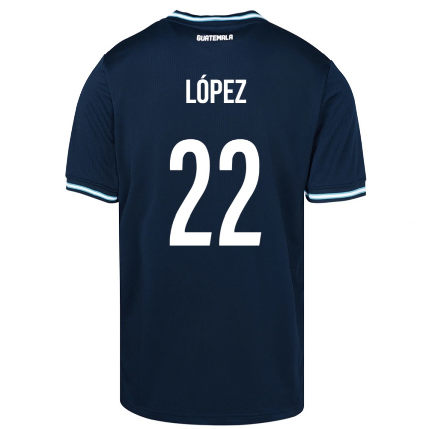 Niño Fútbol Camiseta Guatemala Whitney López #22 Azul 2ª Equipación 24-26