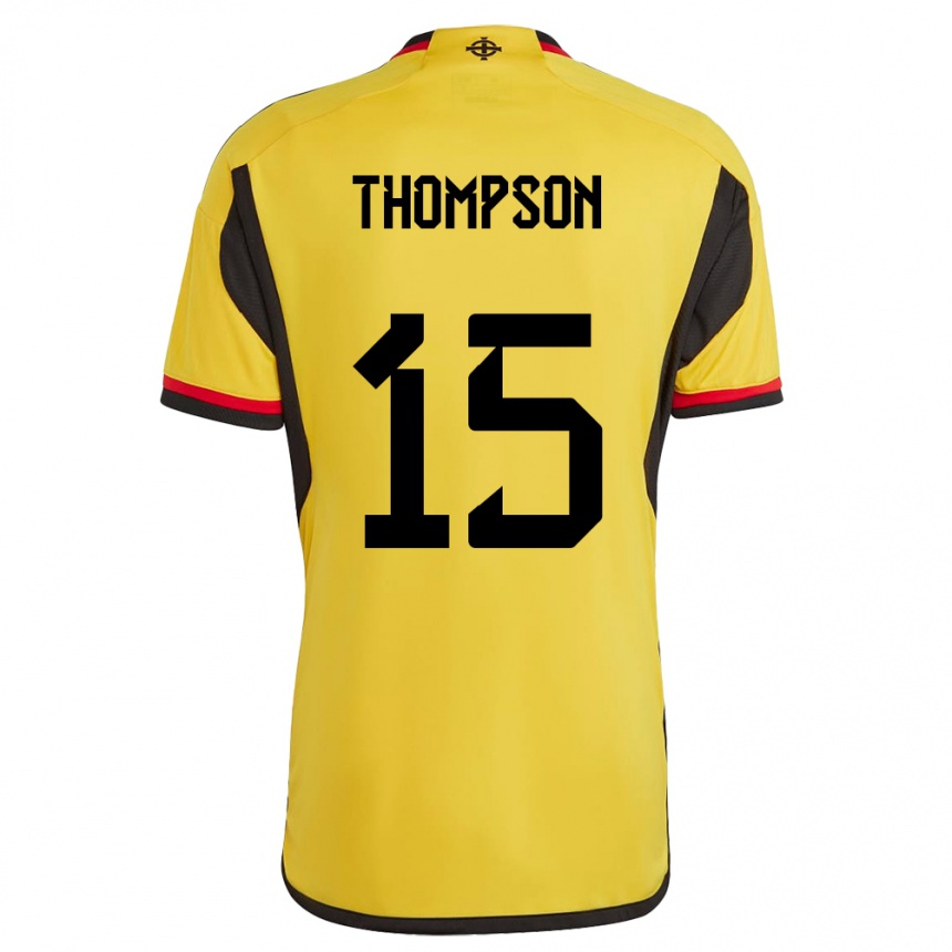 Niño Fútbol Camiseta Irlanda Del Norte Jordan Thompson #15 Blanco 2ª Equipación 24-26