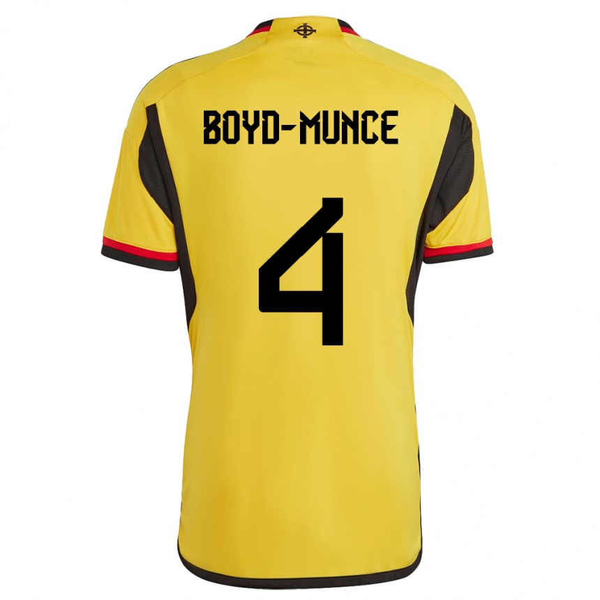 Niño Fútbol Camiseta Irlanda Del Norte Caolan Boyd-Munce #4 Blanco 2ª Equipación 24-26