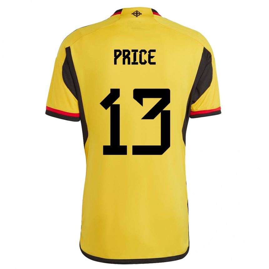 Niño Fútbol Camiseta Irlanda Del Norte Isaac Price #13 Blanco 2ª Equipación 24-26