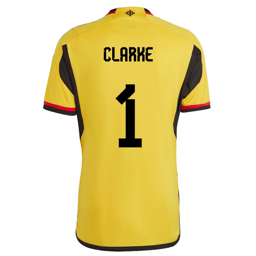 Niño Fútbol Camiseta Irlanda Del Norte Josh Clarke #1 Blanco 2ª Equipación 24-26