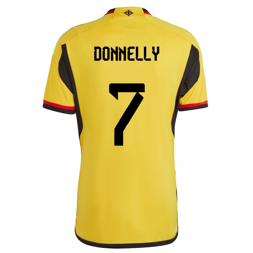 Niño Fútbol Camiseta Irlanda Del Norte Caolan Donnelly #7 Blanco 2ª Equipación 24-26