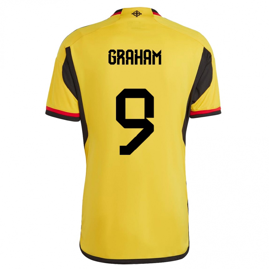 Niño Fútbol Camiseta Irlanda Del Norte Braiden Graham #9 Blanco 2ª Equipación 24-26