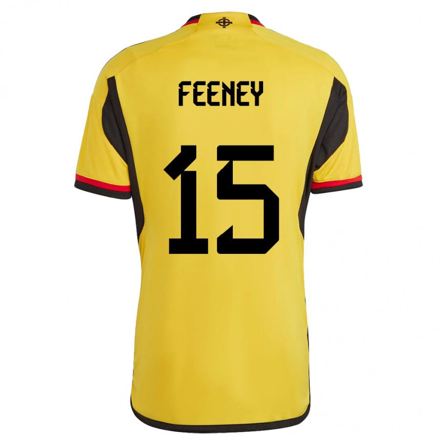 Niño Fútbol Camiseta Irlanda Del Norte George Feeney #15 Blanco 2ª Equipación 24-26