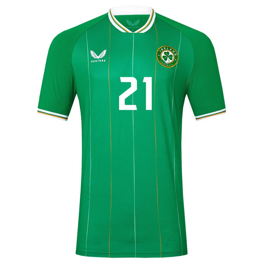 Hombre Fútbol Camiseta Irlanda Andy Moran #21 Verde 1ª Equipación 24-26