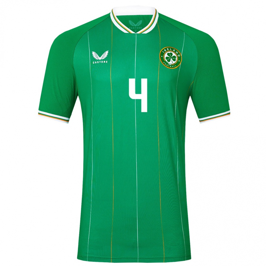 Hombre Fútbol Camiseta Irlanda Shane Duffy #4 Verde 1ª Equipación 24-26