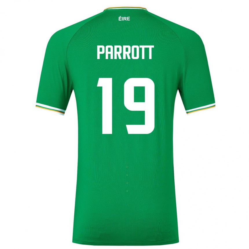 Hombre Fútbol Camiseta Irlanda Troy Parrott #19 Verde 1ª Equipación 24-26