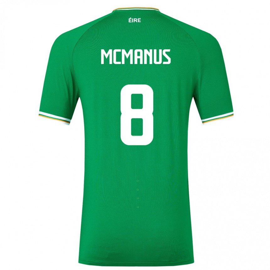 Hombre Fútbol Camiseta Irlanda James Mcmanus #8 Verde 1ª Equipación 24-26