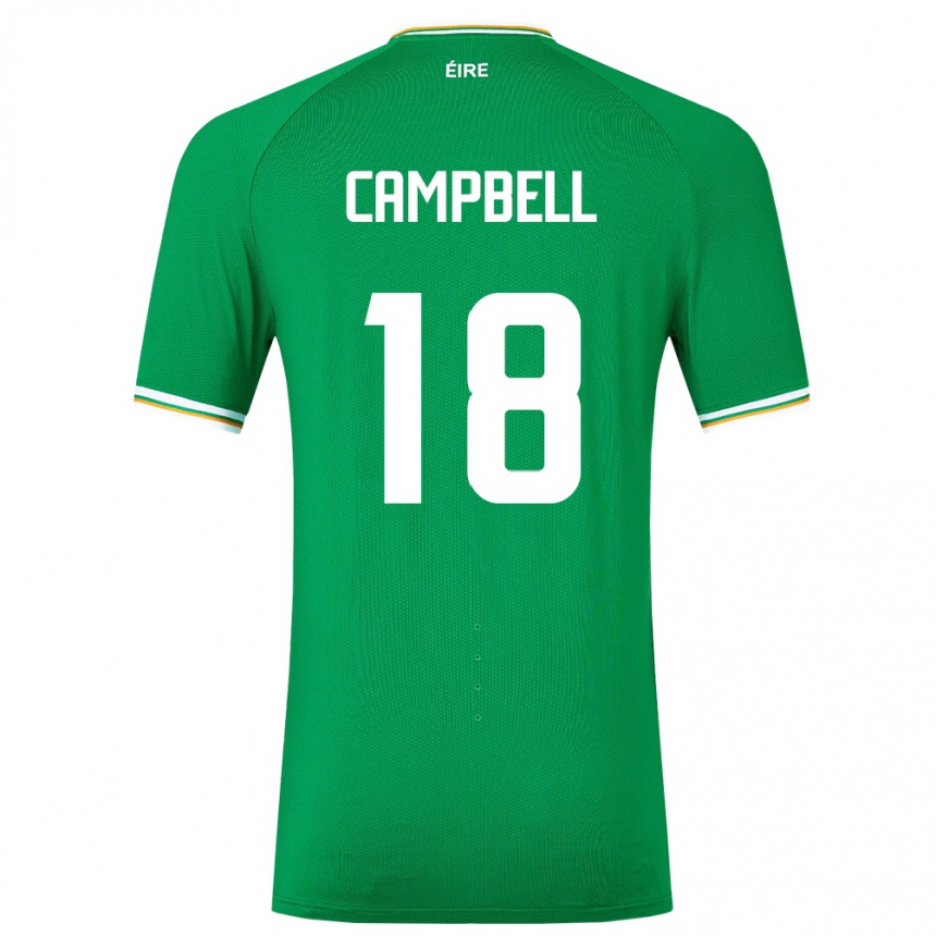 Hombre Fútbol Camiseta Irlanda Megan Campbell #18 Verde 1ª Equipación 24-26