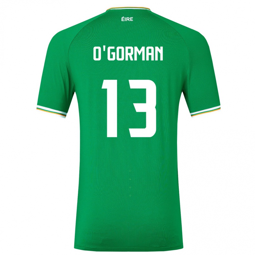 Hombre Fútbol Camiseta Irlanda Áine O'gorman #13 Verde 1ª Equipación 24-26