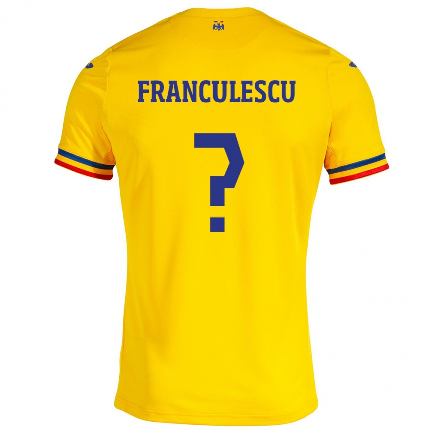 Hombre Fútbol Camiseta Rumania Adrian Frânculescu #0 Amarillo 1ª Equipación 24-26