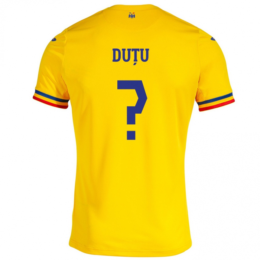 Hombre Fútbol Camiseta Rumania Matteo Duțu #0 Amarillo 1ª Equipación 24-26