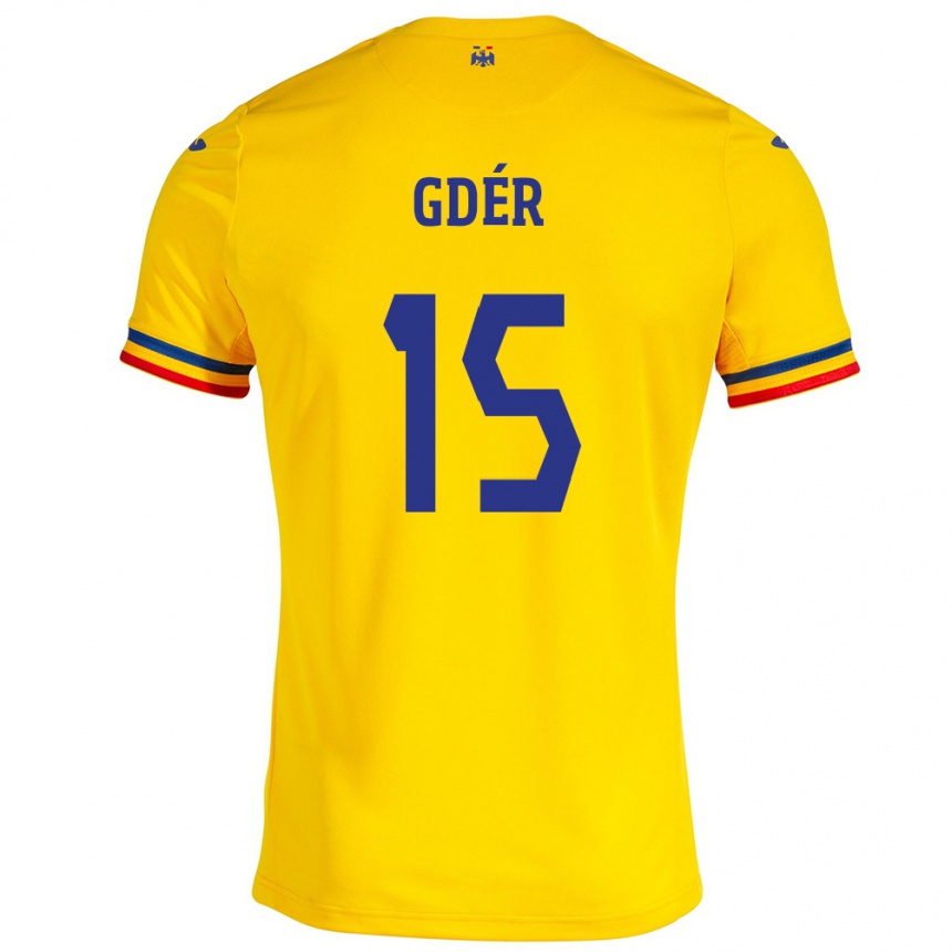 Hombre Fútbol Camiseta Rumania Brigitta Gődér #15 Amarillo 1ª Equipación 24-26