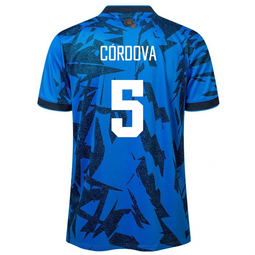 Hombre Fútbol Camiseta El Salvador Edwin Córdova #5 Azul 1ª Equipación 24-26