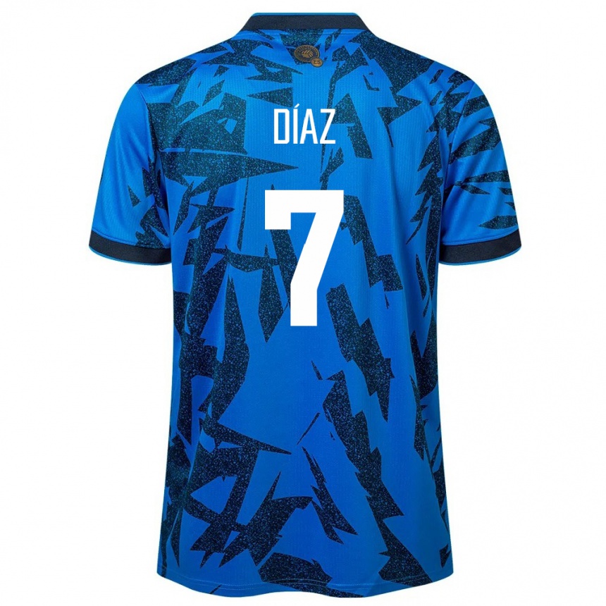 Hombre Fútbol Camiseta El Salvador Nelson Díaz #7 Azul 1ª Equipación 24-26