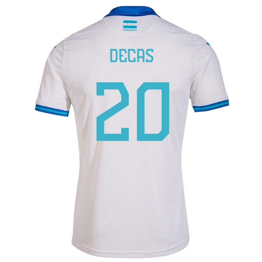 Hombre Fútbol Camiseta Honduras Wesly Decas #20 Blanco 1ª Equipación 24-26