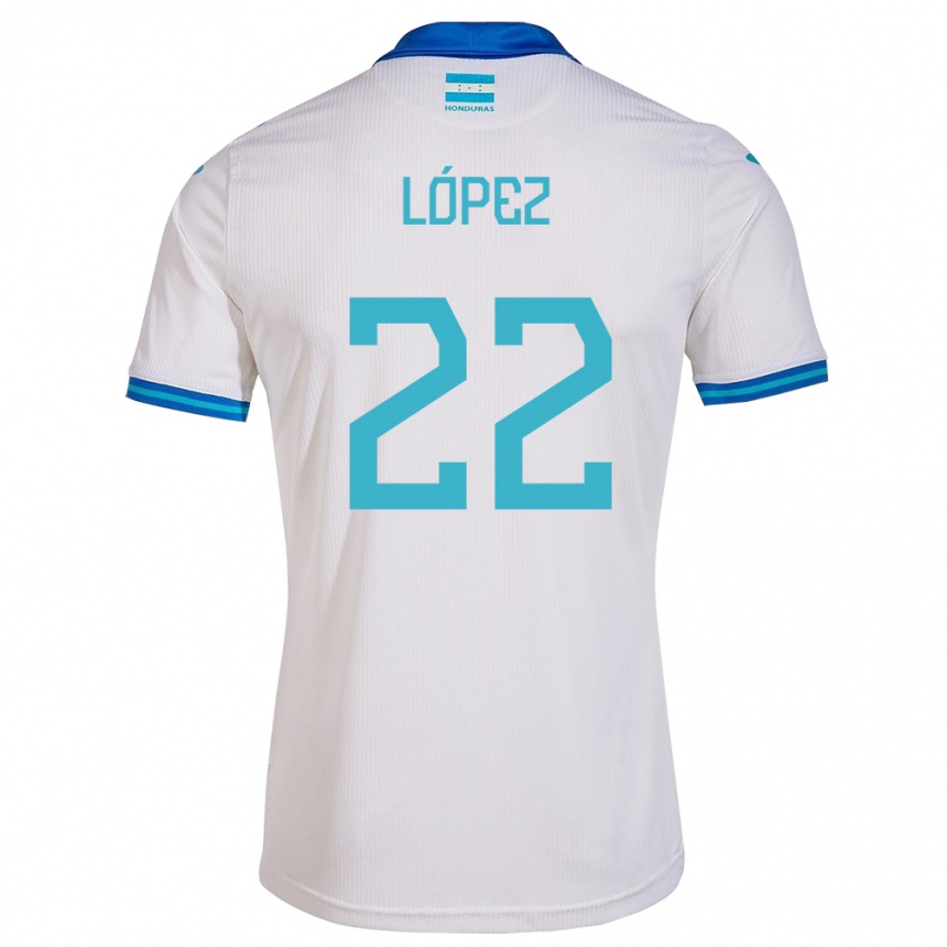 Hombre Fútbol Camiseta Honduras Luis López #22 Blanco 1ª Equipación 24-26