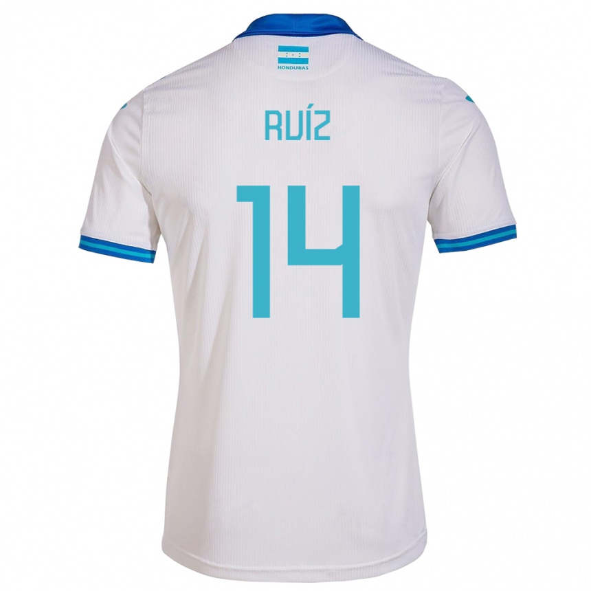 Hombre Fútbol Camiseta Honduras David Ruíz #14 Blanco 1ª Equipación 24-26