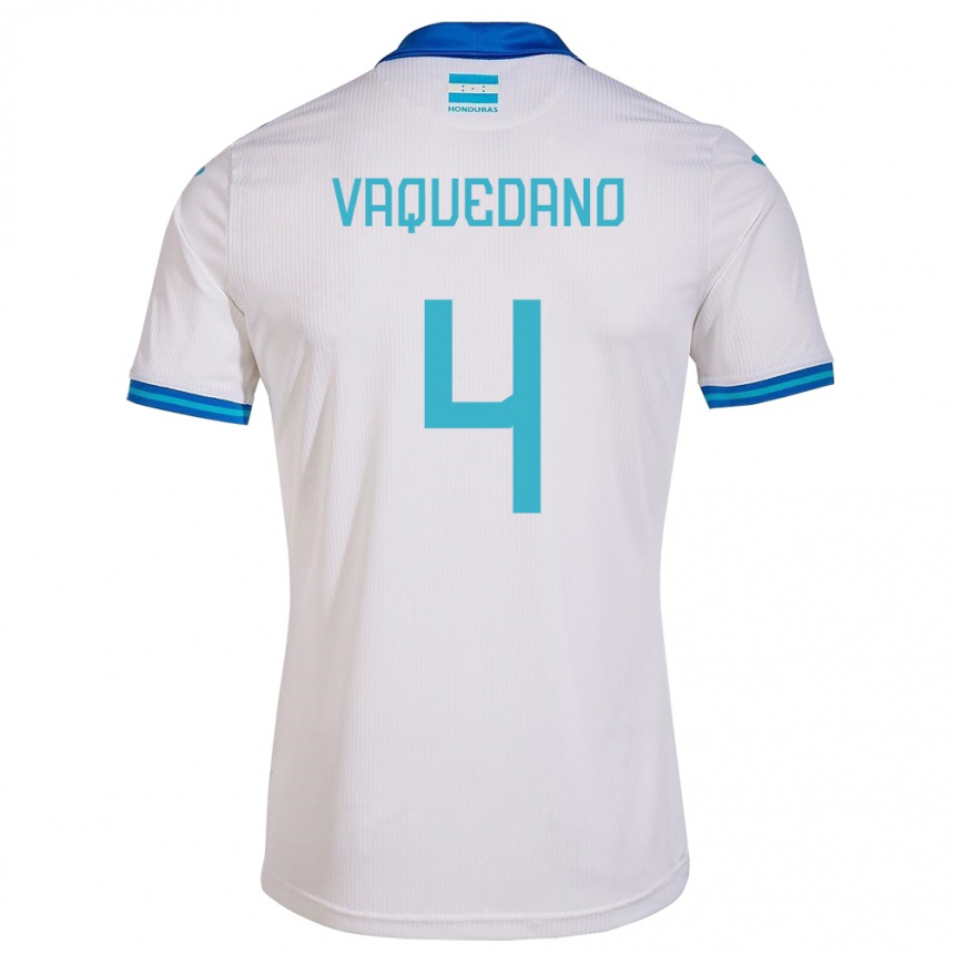 Hombre Fútbol Camiseta Honduras Brayan Vaquedano #4 Blanco 1ª Equipación 24-26