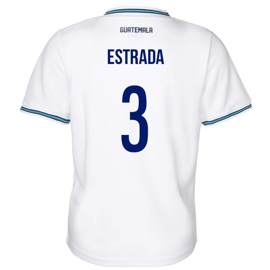 Hombre Fútbol Camiseta Guatemala Carlos Estrada #3 Blanco 1ª Equipación 24-26