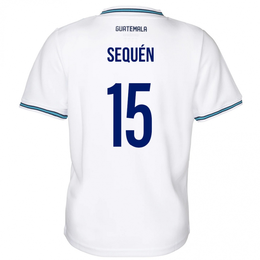 Hombre Fútbol Camiseta Guatemala Marlon Sequén #15 Blanco 1ª Equipación 24-26