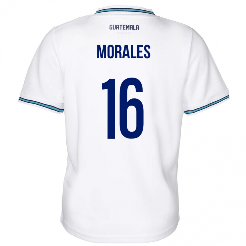 Hombre Fútbol Camiseta Guatemala José Morales #16 Blanco 1ª Equipación 24-26