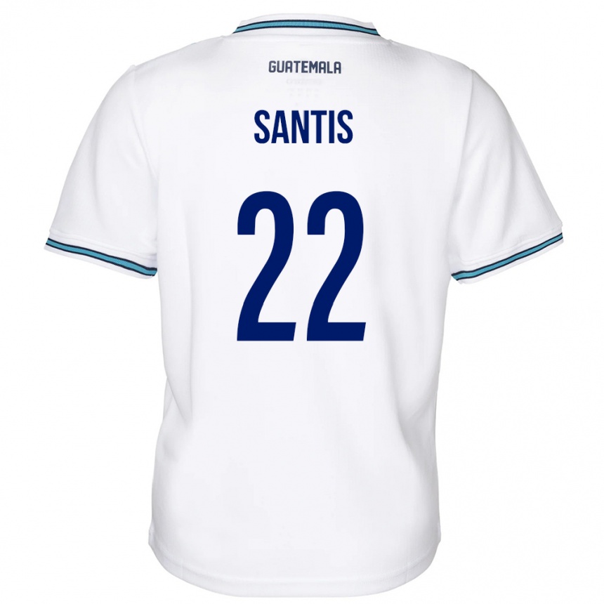 Hombre Fútbol Camiseta Guatemala Diego Santis #22 Blanco 1ª Equipación 24-26