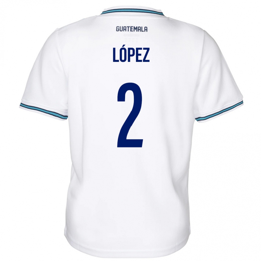 Hombre Fútbol Camiseta Guatemala Francisco López #2 Blanco 1ª Equipación 24-26