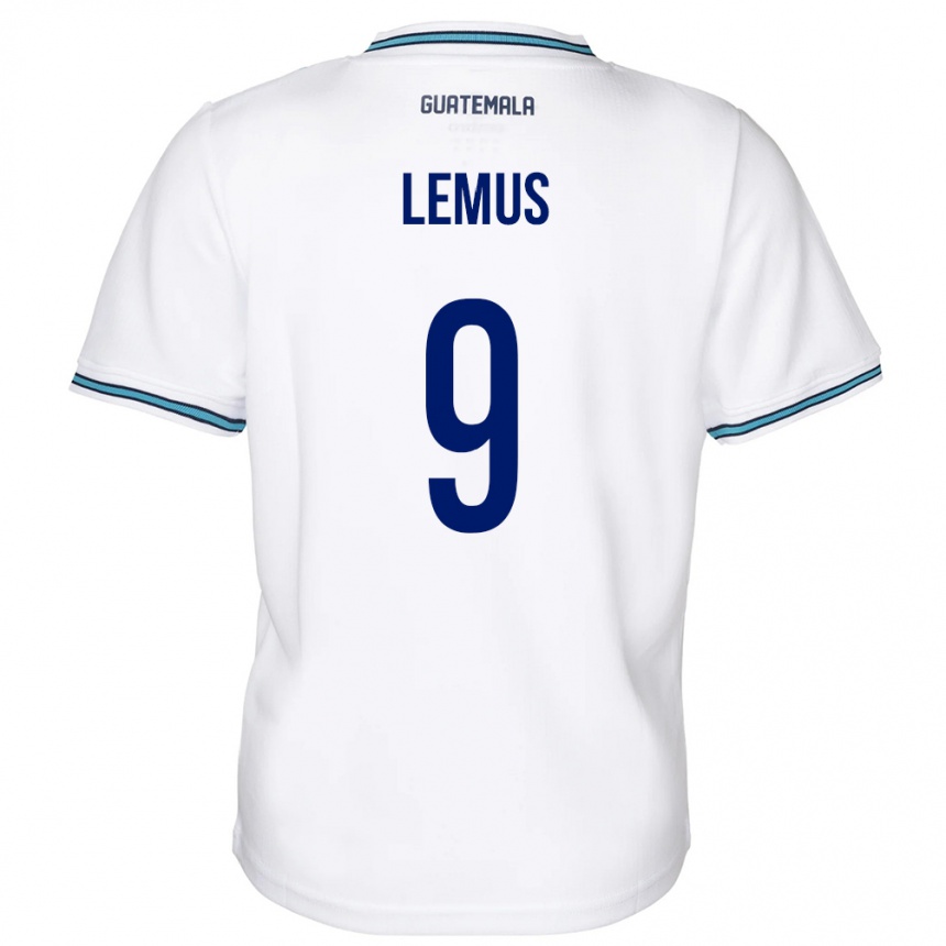 Hombre Fútbol Camiseta Guatemala Erick Lemus #9 Blanco 1ª Equipación 24-26