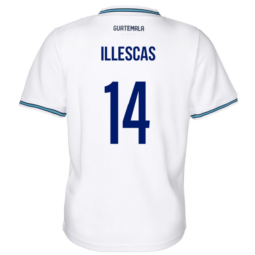 Hombre Fútbol Camiseta Guatemala Kevin Illescas #14 Blanco 1ª Equipación 24-26