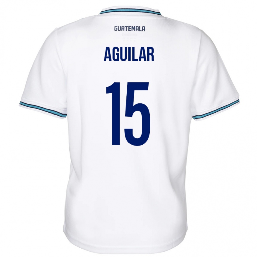 Hombre Fútbol Camiseta Guatemala Carlos Aguilar #15 Blanco 1ª Equipación 24-26